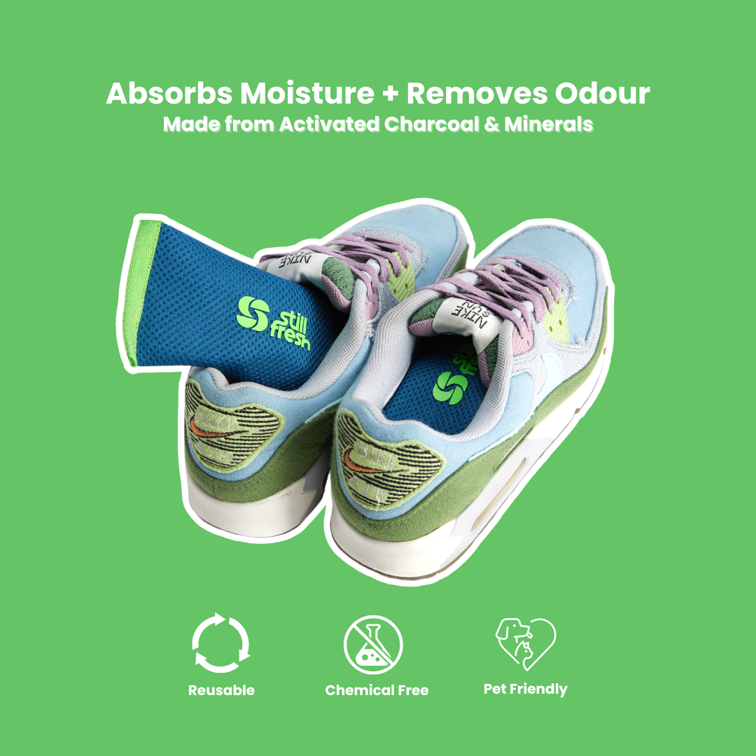 Natural Shoe Deodorizer- Size MAXI (Pack of Two)– Reusable Odor Eliminator for Shoes & Gear