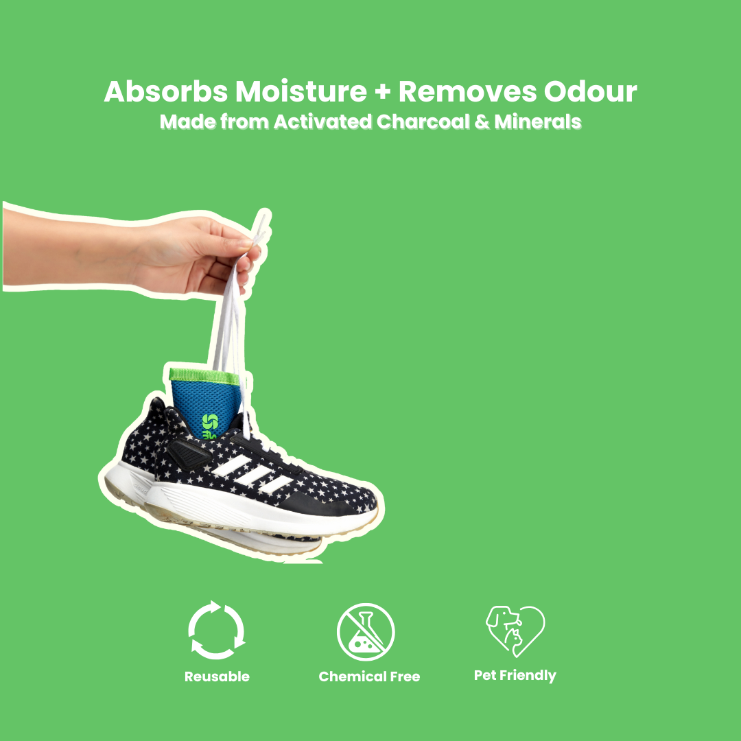 STILLFRESH Reusable Natural Shoe Deodorizer Pouches absorbs odor and moisture effectively, Non Toxic and Pet Friendly