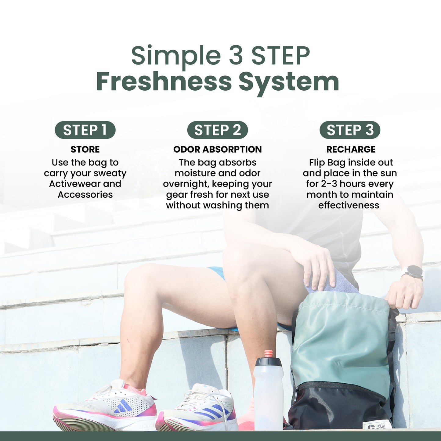 STILLFRESH™ DEODORIZER GYM & SPORTS BAG